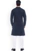 Readymade Mens Asymmetric Kurta Pajama In Navy Blue