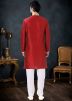 Red Thread Embroidered Kurta Pajama