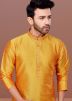 Yellow Dupion Silk Kurta Pajama Set