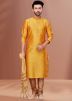 Yellow Dupion Silk Kurta Pajama Set