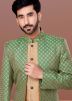 Brown Jacket Style Sherwani With Dhoti