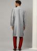 Grey Woven Dupion Silk Kurta