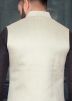 Off-White Asymmetric Nehru Jacket In Woven Work
