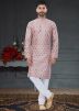 Multicolor Silk Kurta Pajama In Digital Print