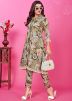 Multicolor Readymade Front Slit Rayon Kurta Set In  Digital Print