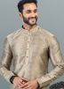 Readymade Mens Beige Woven Kurta Pajama