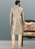 Readymade Mens Beige Woven Kurta Pajama