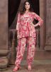Pink Printed Co-ord Set In Rayon