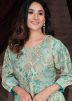 Turquoise Printed Co-ord Set In Rayon