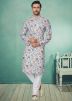 Blue Color Art Silk Readymade Kurta Pajama