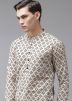 Off-White Printed Kurta Pajama In Cotton