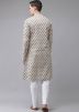 Off-White Printed Kurta Pajama In Cotton