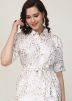 White Printed Co-ord Set In Cotton