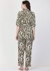 Brown Printed Co-ord Set In Cotton