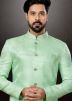 Green Embroidered Indo Western Sherwani For Men