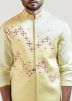 Yellow Thread Embroidered Nehru Jacket