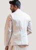 Grey Asymmetric Embroidered Nehru Jacket
