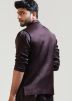 Brown Mirror Embroidered Nehru Jacket