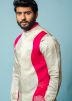 Grey Kurta Pajama With Nehru Jacket In Linen