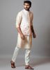 Peach Embroidered Kurta Pajama With Jacket