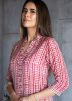 Red Digital Printed Kurta Set In Cotton