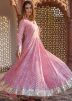 Pink Leheria Printed Long Kurta In Cotton