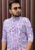 Purple Readymade Printed Kurta & Pajama Set