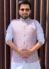 Pink Printed Mens Nehru Jacket