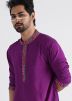 Purple Handwork Embroidered Kurta & Pajama