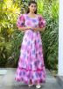 Multicolor Digital Printed Dress In Georgette