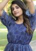 Blue Digital Printed Dress In Georgette