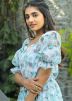 Blue Digital Printed Dress In Georgette