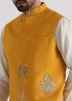 Readymade Yellow Embellished Nehru Jacket