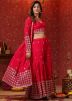 Red Embroidered Co-Ord Set In Georgette