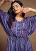Readymade Purple Printed Kaftan In Art Silk