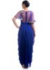 Royal Blue Hand Embroidered Cowled Gown