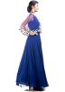 Blue Georgette Net Cape Style Gown 