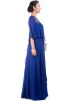 Blue One Shoulder Cape Style Asymmetric Gown