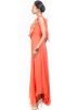 Orange Asymmetric Cape Style Gown