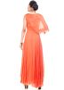Orange Asymmetric Cape Style Gown