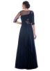Blue Georgette & Net Dress With Attached Dupatta