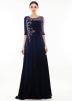 Blue Georgette & Net Indo Western Dress With Attached Dupatta Online USA