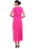 Bright Pink Asymmetrical Tunic With Cape Sleeves