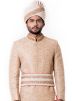 Beige Silk Sherwani Set With Kurta