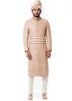 Beige Silk Sherwani Set With Kurta