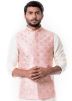 Off-White Cotton Silk Kurta Set With Nehru Jacket