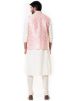 Off-White Cotton Silk Kurta Set With Nehru Jacket