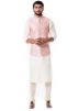 Buy Off-White Cotton Silk Mens Kurta Pajama Online With Nehru Jacket