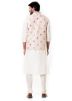 Off-White Kurta Set With Embroidered Nehru Jacket