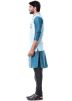 Teal Blue Cotton Silk Kurta Set With Nehru Jacket